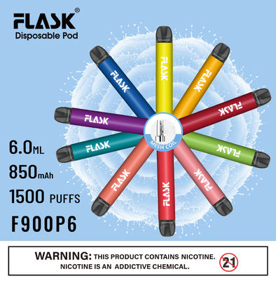 Bobina descartável da malha da pena 1500puffs de Vape do fluxo de ar liso de F900 P6