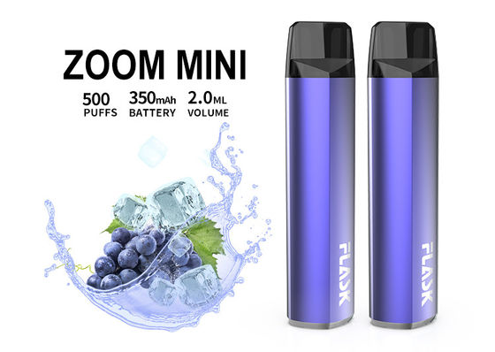 Sopros puros Vape descartável do dispositivo de sistema 500 da vagem dos sabores 2.0ml 350mAh