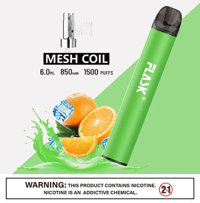 304 sal de aço inoxidável Nic Devices With Mesh Coil de Ecig 1500puffs Smok