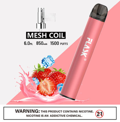 304 sal de aço inoxidável Nic Devices With Mesh Coil de Ecig 1500puffs Smok
