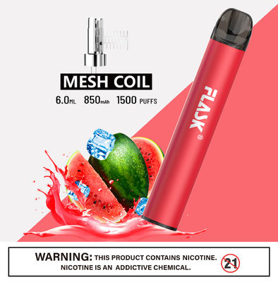 304 sal de aço inoxidável Nic Devices With Mesh Coil de Ecig 1500puffs Smok