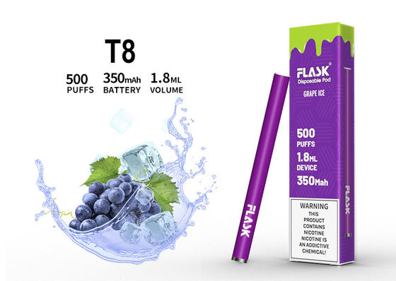 1.8ML Flavored a pena do atomizador, charuto eletrônico descartável de 500 sopros