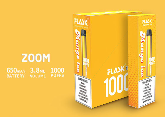 O desempenho estável Vapepen Alemanha dos dispositivos da eliminação do ZUMBIDO fez o adaptador bucal 650mah 3.8ml 1000puffs do PC