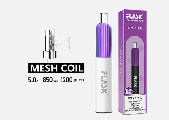 O CE 304SS Flavored a pena do atomizador, vara descartável de Vape de 1200 sopros
