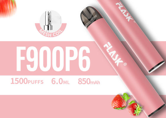 dispositivo descartável da vagem de 6.0ml Vape, pena descartável de 1500puffs Vape