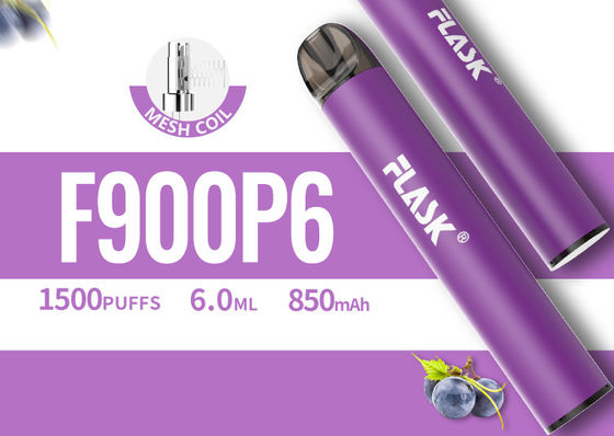 dispositivo descartável da vagem de 6.0ml Vape, pena descartável de 1500puffs Vape