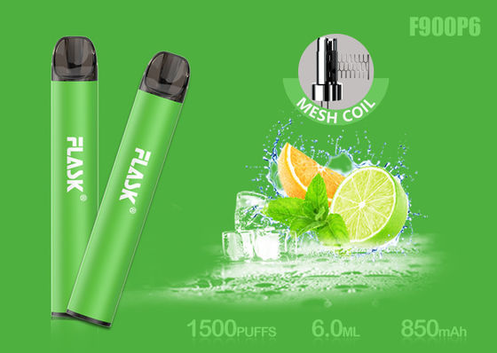 Cartucho de vidro do óleo de Nicosalt 5% 1500puffs 6.0ml com Mesh Coil