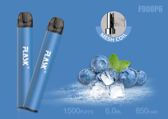 Cartucho de vidro do óleo de Nicosalt 5% 1500puffs 6.0ml com Mesh Coil