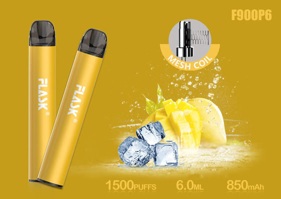 Cartucho de vidro do óleo de Nicosalt 5% 1500puffs 6.0ml com Mesh Coil
