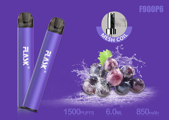 Cartucho de vidro do óleo de Nicosalt 5% 1500puffs 6.0ml com Mesh Coil