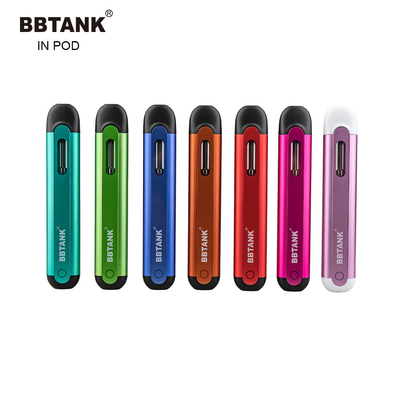 Cartucho cerâmico do óleo descartável liso 2ml Cbd de Thc do delta 8 do dispositivo da vagem de Vape do adaptador bucal