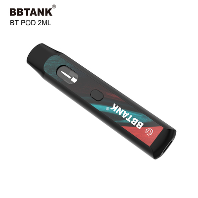 O botão descartável feito sob encomenda do dispositivo 2ml de THC Vape pré-aquece a bobina cerâmica da função nenhuma obstrução