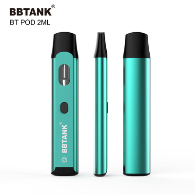 O botão descartável feito sob encomenda do dispositivo 2ml de THC Vape pré-aquece a bobina cerâmica da função nenhuma obstrução