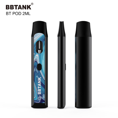 O botão descartável feito sob encomenda do dispositivo 2ml de THC Vape pré-aquece a bobina cerâmica da função nenhuma obstrução