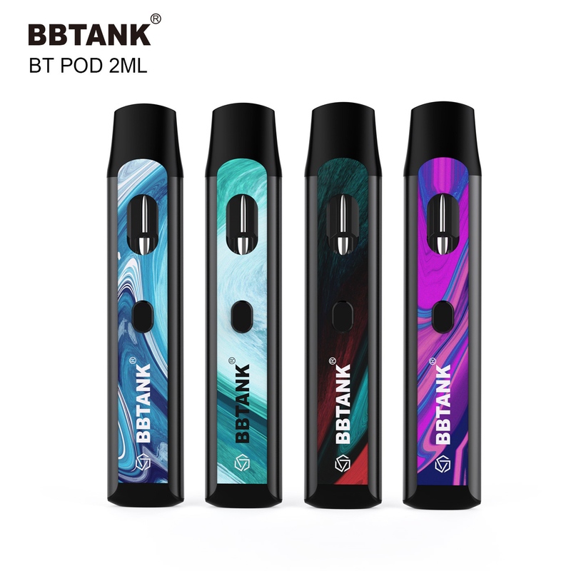 vagem descartável do vape do botão 2ml para pré-aquecer o cartucho cerâmico da bobina para o thc do delta 8